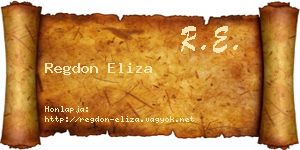 Regdon Eliza névjegykártya